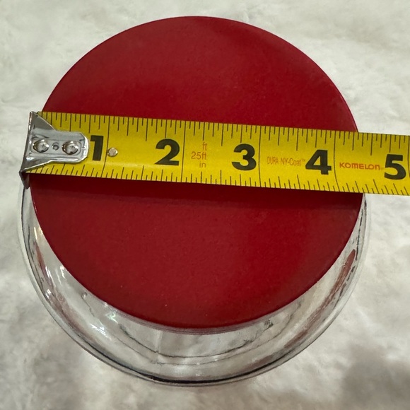 Vintage AGC Ribbon Bow Chili Peppers Red Floral Pattern Clear Glass Canister Jar - Picture 16 of 16